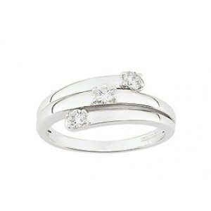 Bague or blanc et diamant