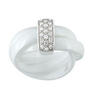 Bague céramique blanche femme