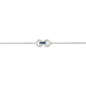 Bracelet or blanc et saphir