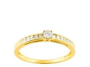 Solitaire Or jaune diamants