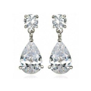 Grandes boucles d'oreille Oxyde de zirconium or blanc
