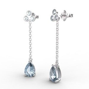 Boucles d'oreille Aigue marine