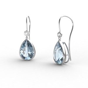 Boucles d'oreille Aigue marine