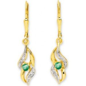 boucles d'oreilles emeraude