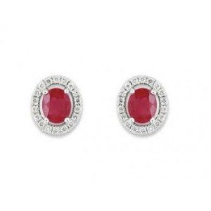 boucles d'oreilles rubis