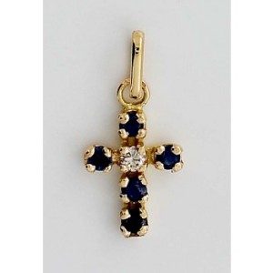 Croix saphir et diamant